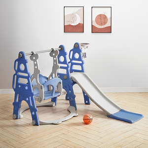 Kidkid Slide and Swing Play Set with Basketball Hoop - Blue by Kidkid