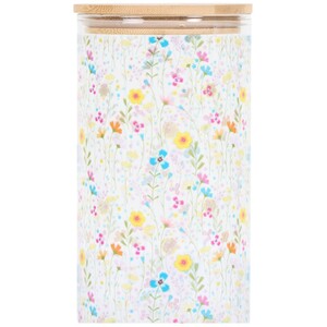In Bloom Glass Jar with Bamboo Lid - Multicolour