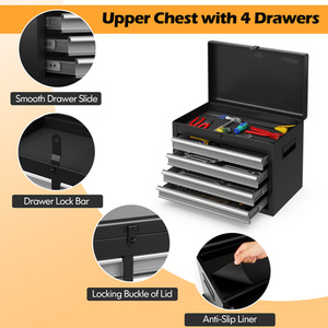 Rolling Tool Chest Combo - Black by Costway