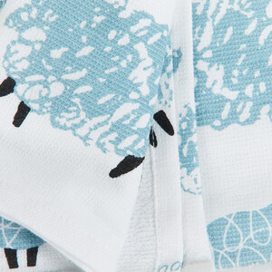 Highland Flock Reversible Tea Towel - Blue