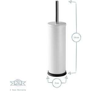 Round Matt Stainless Steel Toilet Brush Holder Pack of 2 - Matte Black by Harbour Housewares