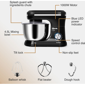 Electric Black Stand Mixer - Black by VonShef
