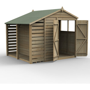 4LIFE 6x8 Apex Shed with Lean To by Forest Garden