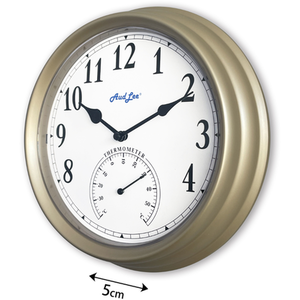 Pololio Wall Clock with Thermometer - Champagne Gold by Audlee