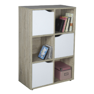 Saturn Six Hole Shelving Unit - Brown/White