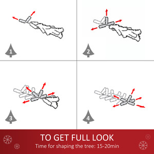 HOMCOM Prelit Artificial Snow Flocked Christmas Tree with LED Light - Green, White / 6ft by HOMCOM