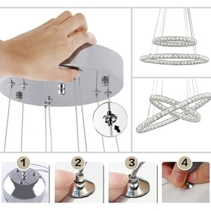 2-Tier Adjustable Crystal LED Pendant Light - Sliver / 30 - 50 cm by Livingandhome