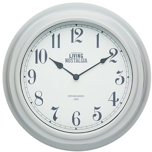 Wall Clock with Long-lasting Baterry-powered Mechanism -Grey - Grey by Living Nostalgia