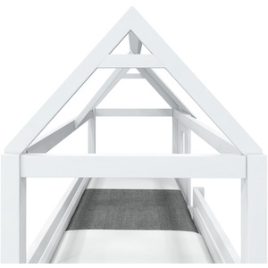 Solid Pine Wood Children Cabin Bed for Kids - White by Abrihome