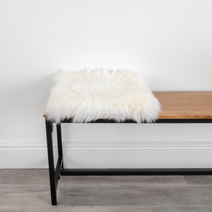 Square Sheepskin Chair Pad - Natural White by Native Natural