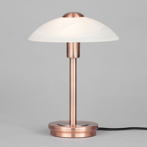 Alabaster Shade Touch Table Lamp - Antique Copper by Litecraft