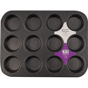 12-Cup Muffin Pan - Black by My Home