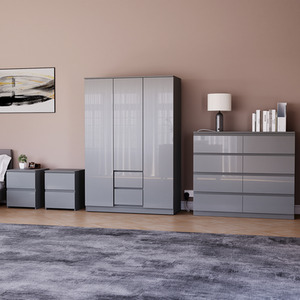 Vida Designs Glinton 4 Piece FSC Bedroom Set - Grey by Vida Designs