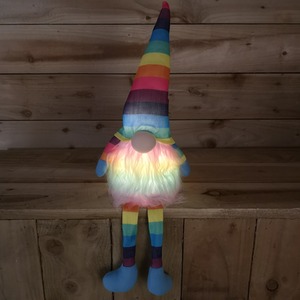 Battery Operated Lit Christmas Rainbow Gonk - Rainbow / 50cm Rainbow Gonk - Sitting by Samuel Alexander