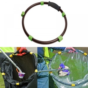 Handy Hoop Ring Sack Bin Refuse Bag Holder With Handle - Black by Gr8 Garden