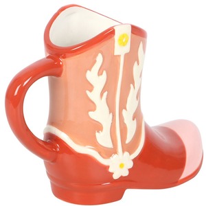 Pink Cowboy Boot Shaped Novelty Mug - Multicolour by Kingsbury Gifts