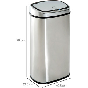 HOMCOM Sensor Bin 68L Automatic Kitchen Waste - Silver by HOMCOM