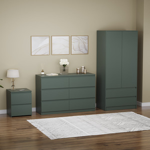 Denver Bedroom Set (2 Drawer Bedside, 6 Drawer Chest, 2 Door 2 Drawer Wardrobe) by Vida Designs