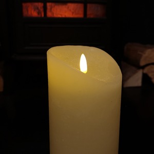 Premier Christmas Warm White Flickerbright Candle with Timer - White by Samuel Alexander
