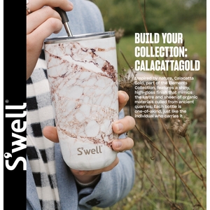 S'well Calacatta Gold Salad Bowl Kit, 1.9L - Gold by SWELL