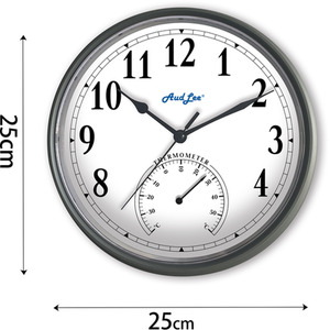 Tub Wall Clock with Thermometer - Dark Grey by Audlee