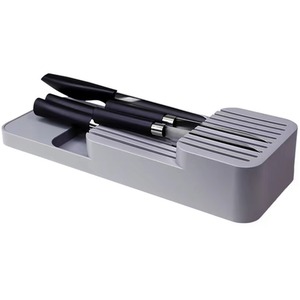 Compact Cutlery Fork Utensil Storage Organiser Kitchen Inserted Drawer Tray - Grey by Livingandhome