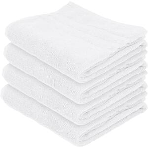 Cotton Hand Towels - 90cm x 50cm - Pack of 4 - White by Nicola Spring