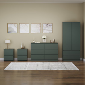 Denver Bedroom Set (2 Drawer Bedside (x2), 6 Drawer Chest, 2 Door Wardrobe) by Vida Designs