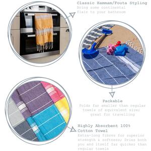 Turkish Cotton Hand Towels - 100 x 60cm - Pink - Pack of 2 - Pink by Nicola Spring