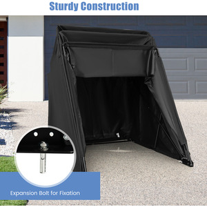 Motorcycle Tent Waterproof Motorbike Cover - Black by Costway