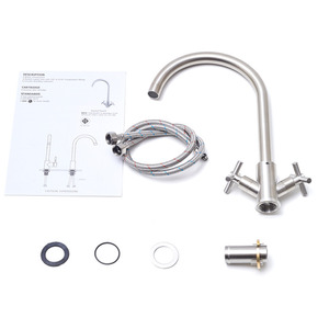 Stainless Steel Dual Handle Kitchen Tap by Livingandhome