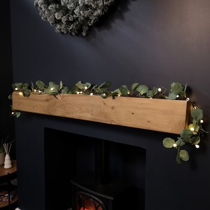 LED Artificial Eucalyptus Garland with Warm Lights Battery Operated - Green by Samuel Alexander