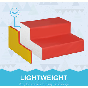 HOMCOM 6-Piece Soft Playset with Stairs and Ramp - Red by HOMCOM