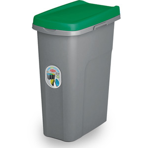 Slim Lift Top Kitchen Recycling Waste Bin - Green / 25l by Home Centre