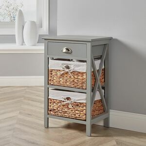 Home Source Dartmouth 2 Drawer Chest Storage Unit - Grey by Home Source