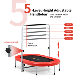 Foldable Jumping Fitness Double Trampoline - Red by Costway