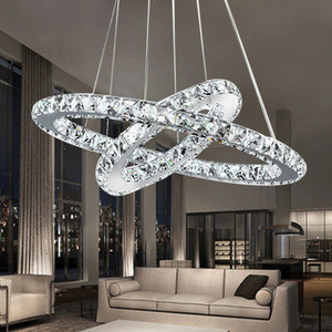 2-Tier Adjustable Crystal LED Pendant Light - Sliver / 30 - 50 cm by Livingandhome
