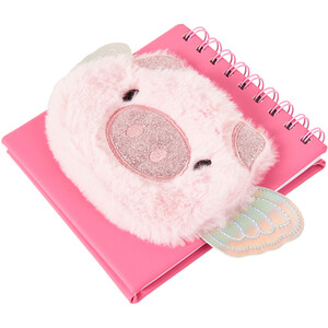 Pig Mini Spiral Plush Notebook - Pink by i doodle
