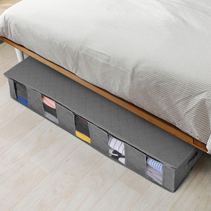 Non-woven Fabric Underbed Storage Bag with 5 Compartments - Grey by lifeideas