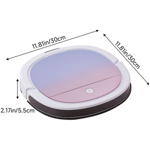 High-Suction Smart Robot Vacuum with Remote APP Voice Control - White+Pink by Livingandhome