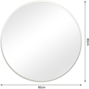 Pandora Round Mirror - 80 x 80cm - Silver by Home Garden Direct