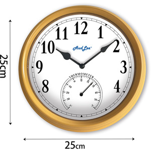 Pololio Wall Clock with Thermometer - Mustard Yellow by Audlee