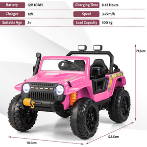 Kids Electric Ride on Car with Music - Pink by Costway