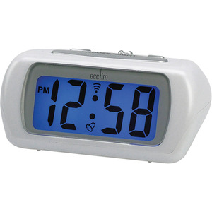 Auric Large LCD Display Alarm Clock White - White by Acctim