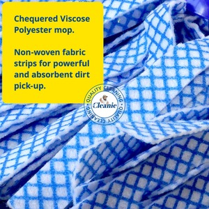 Chequered Strip Mop - White and Blue Replacement Head - blue /white by Mr Cleanie