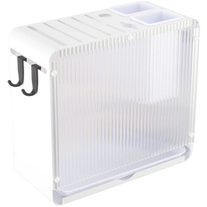 Acrylic Knife and Utensil Holder with Drain Tray - white / 11cm by Livingandhome