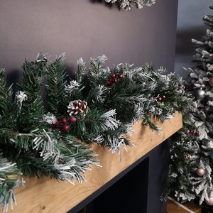 Mixed Needle Christmas Garland with Pine Cones and Berries - Green by Samuel Alexander