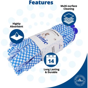 Chequered Strip Mop - White and Blue Replacement Head - blue /white by Mr Cleanie