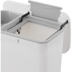White Hanging Kitchen Trash Bin with Lid - White by Livingandhome