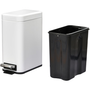 HOMCOM Rectangular Compact Bin Steel Body - White by HOMCOM